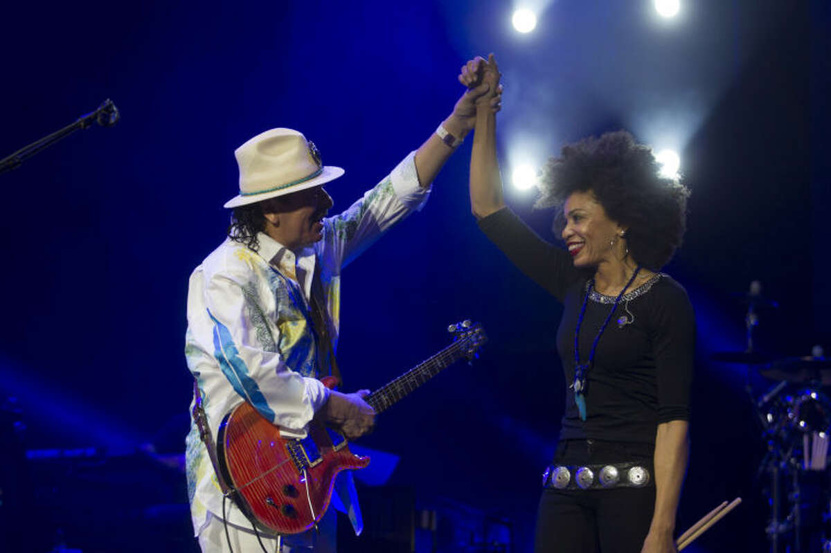 Carlos Santana (Mexican American) and wife, Cindy Blackman