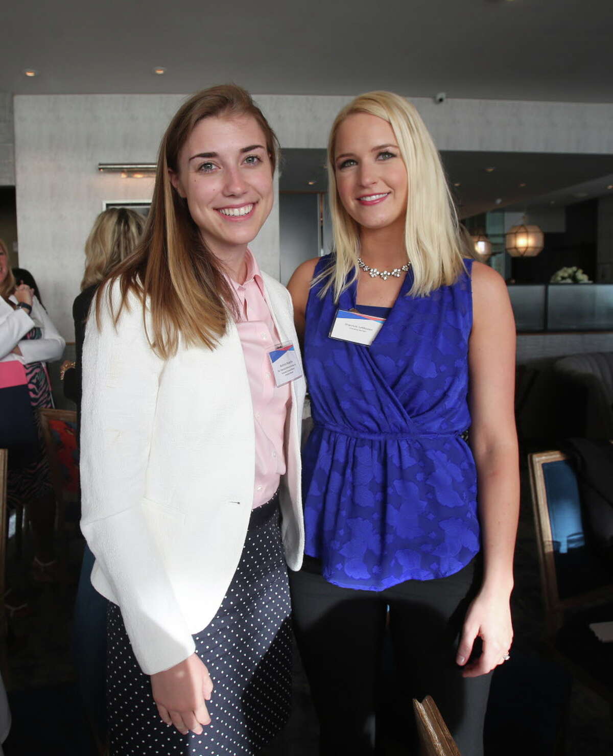 Beatrice Waesche and Shannon LeMaster at Ellevate Houston's executive breakfast.