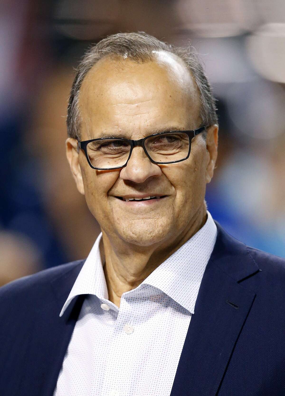 Joe Torre, Major League Baseball Chief Baseball Officer, former baseball player and manager, smiles as he takes in batting practice prior to a baseball game between the New York Yankees and the Arizona Diamondbacks Monday, May 16, 2016, in Phoenix. The Diamondbacks defeated the Yankees 12-2. (AP Photo/Ross D. Franklin)