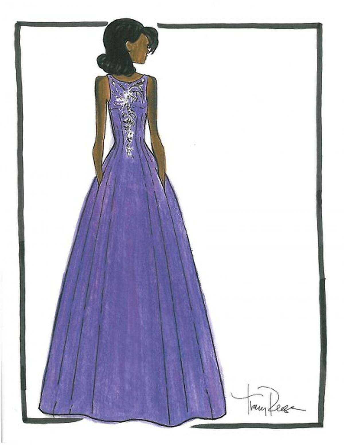A ball gown design by Tracy Reese as a possible inaugural dress for Michelle Obama. (AP Photo/Tracy Reese)