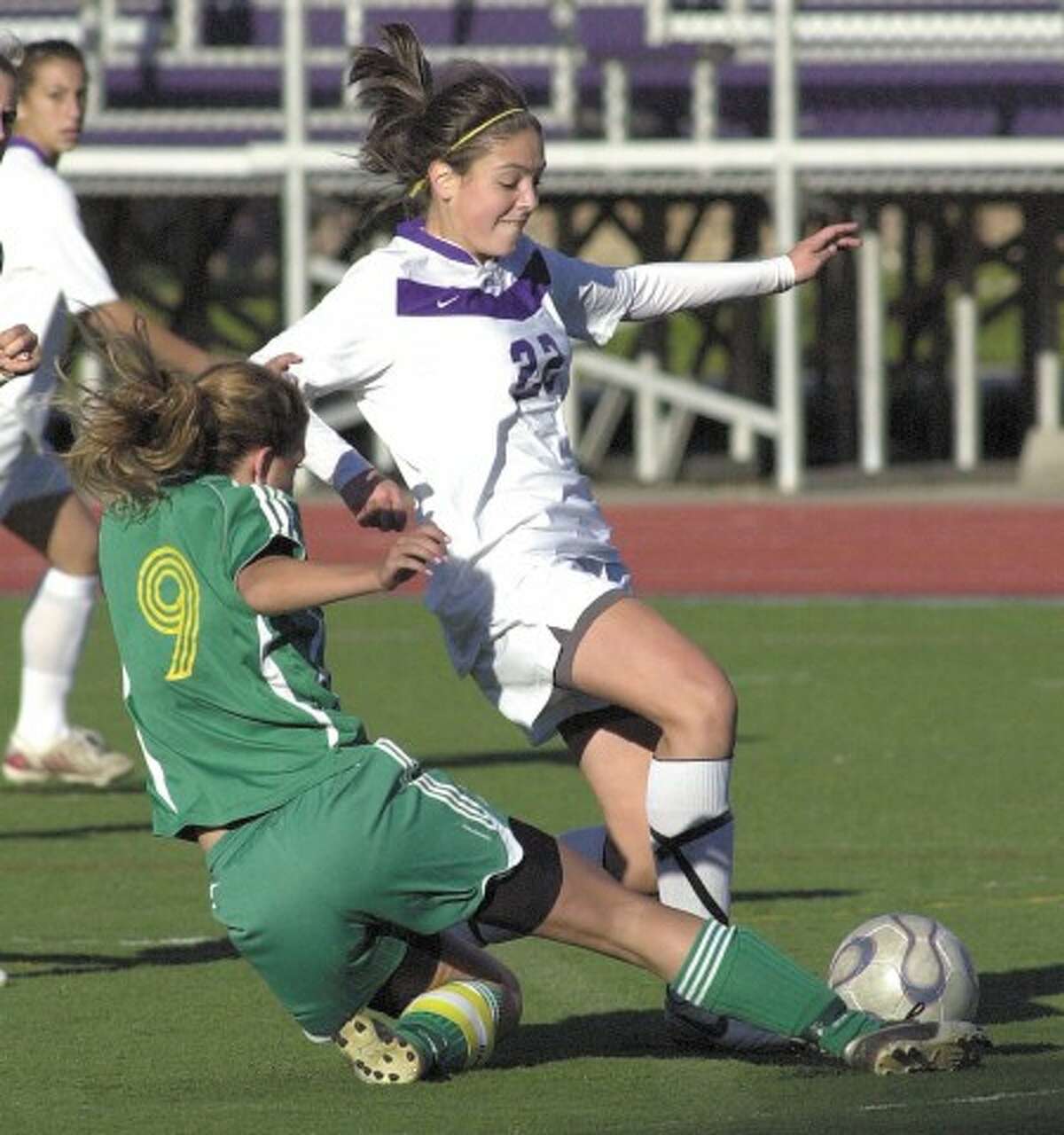 Photo by John Nash - Westhill''s Tessa Dunster, top, scored three goals to lead her team to the City Championship on Tuesday.