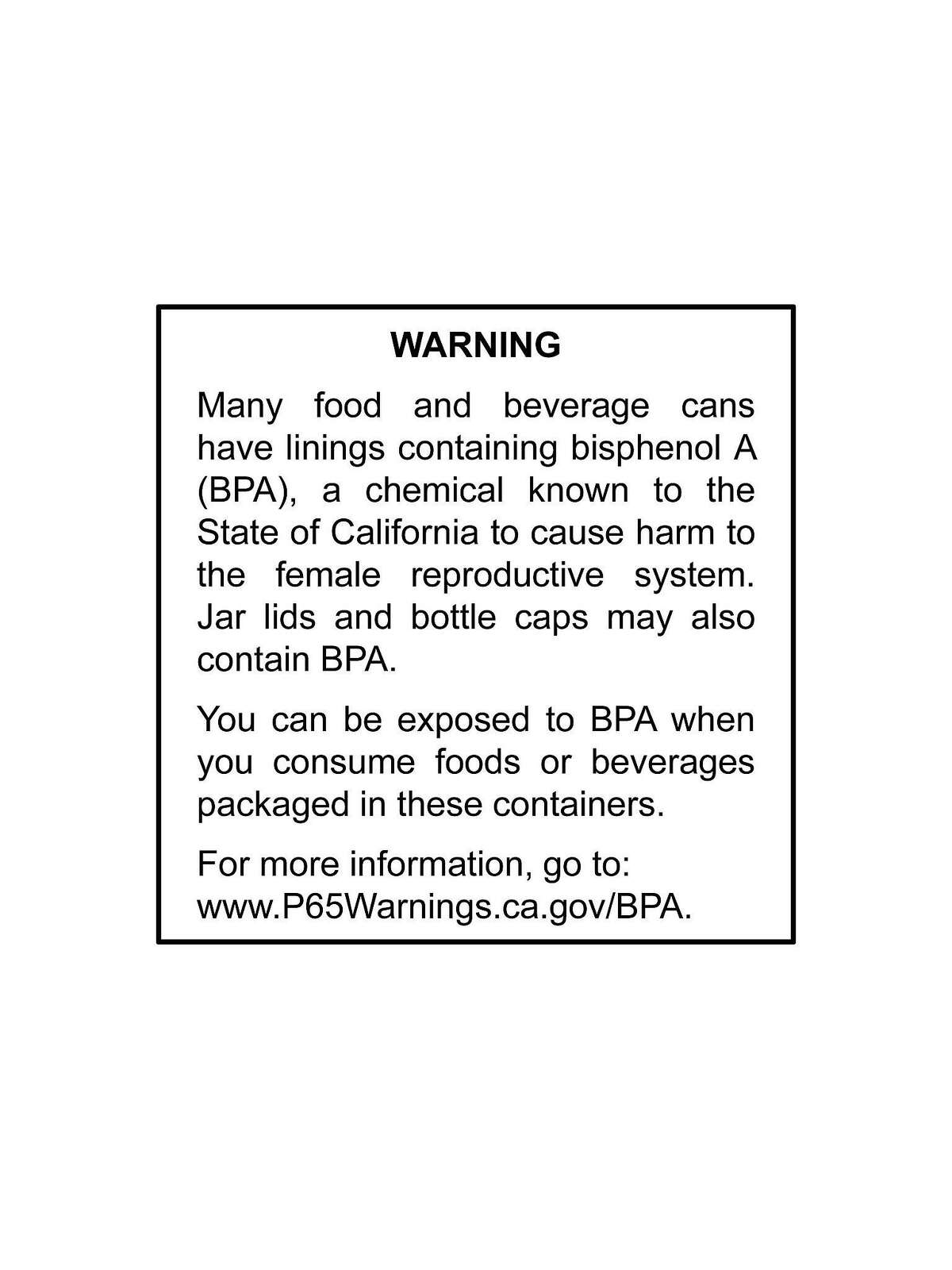 California's Proposition 65 requires businesses to determine if they must provide this general warning about exposures to listed chemicals.