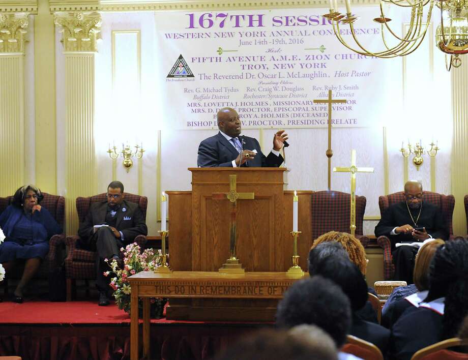 AME Zion Church members gather in Colonie - Times Union