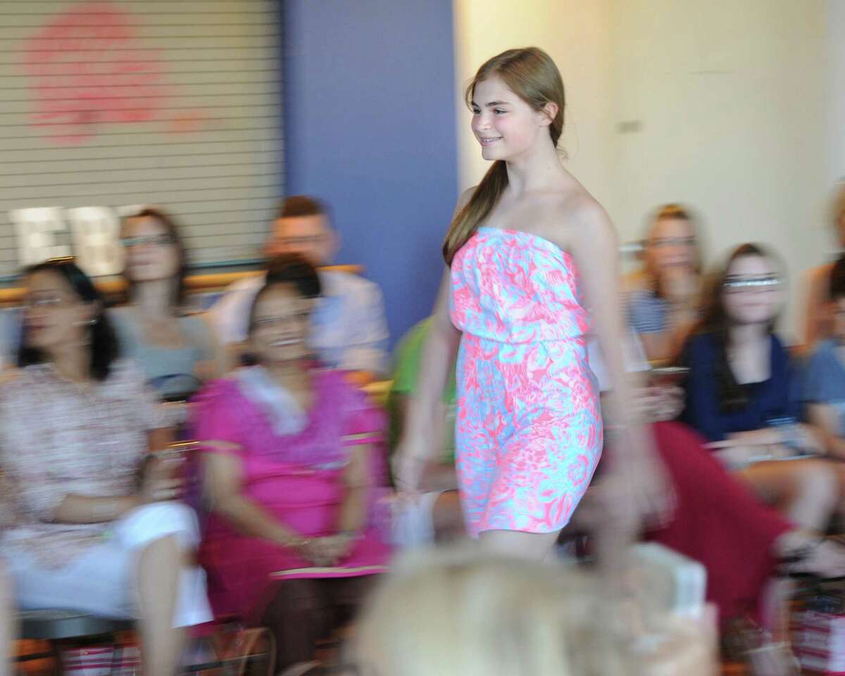 Eastern Middle School seventh-grader Allison Sobieri, 13, walks the runway during the EveryBodyBeautiful Fashion Show at the Arch Street Teen Center in Greenwich, Conn., Saturday, June 18, 2016. EveryBodyBeautiful Fashion Show founders, Cali Hedbabny, 13, and Maggie Tone, 14, both Central Middle School 8th graders, said the proceeds from the show, totaling over $1000, went to the National Eating Disorder Association. The two students said the idea for the show came from working on a school project about health and appearance. They also said they hope to raise awareness that everybody's body is beautiful and that negative body image and eating disorders are serious issues that impact their peer group.