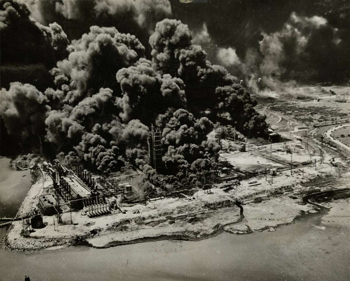 A styrene plant became a roaring inferno on April 16, 1947, in Texas City. Hundreds of other fires started in areas where petroleum was stored.﻿