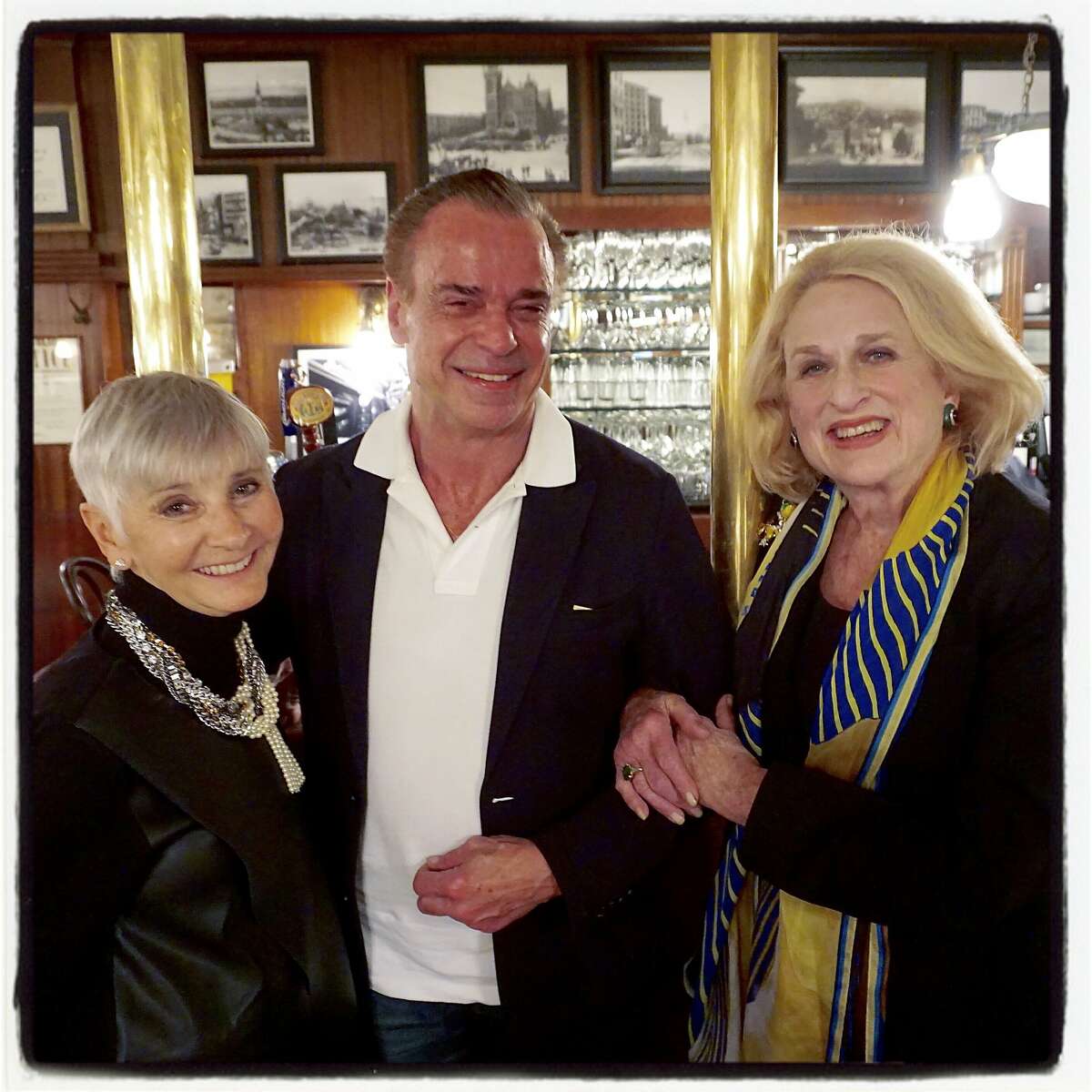 Gail Glasser (left) with Oscar de la Renta exec-at-large Boaz Mazor and Sally Debenham at John's Grill.