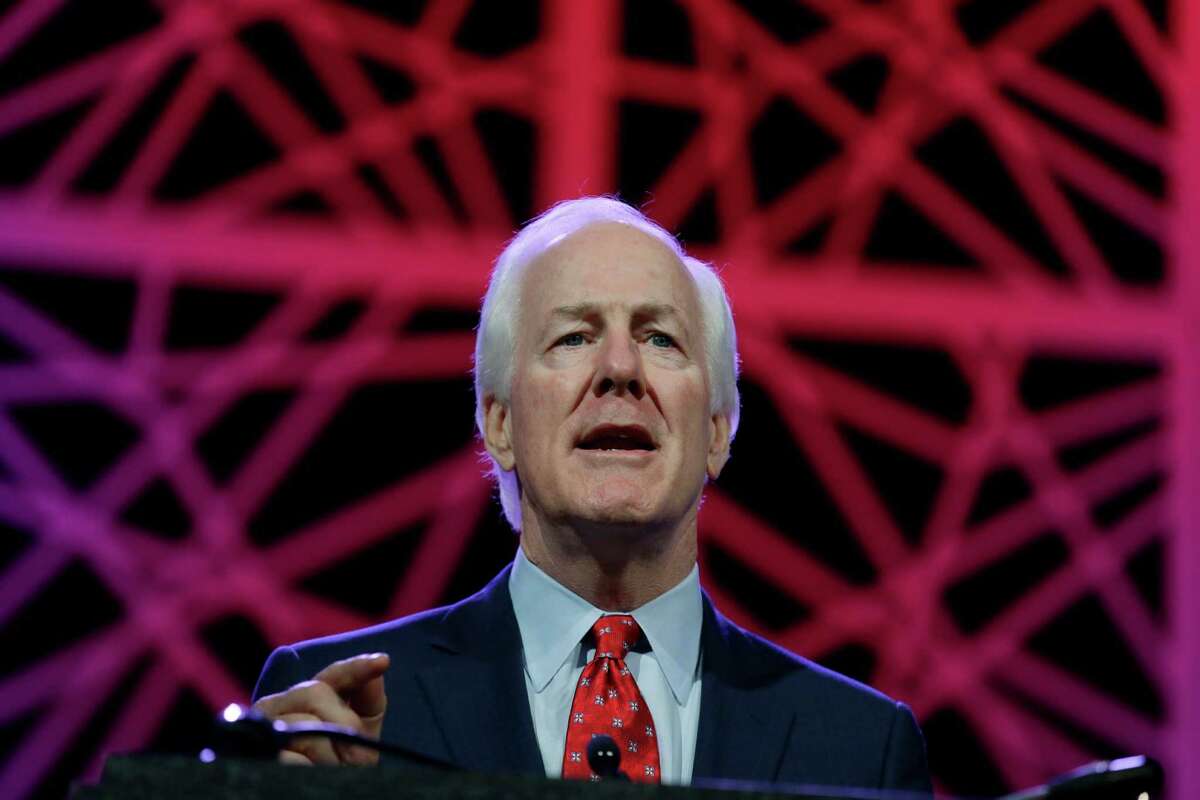 Sen. John Cornyn, R-Texas, speaks during the general session of the Texas Republican Convention Friday, May 13, 2016, in Dallas. (AP Photo/LM Otero)