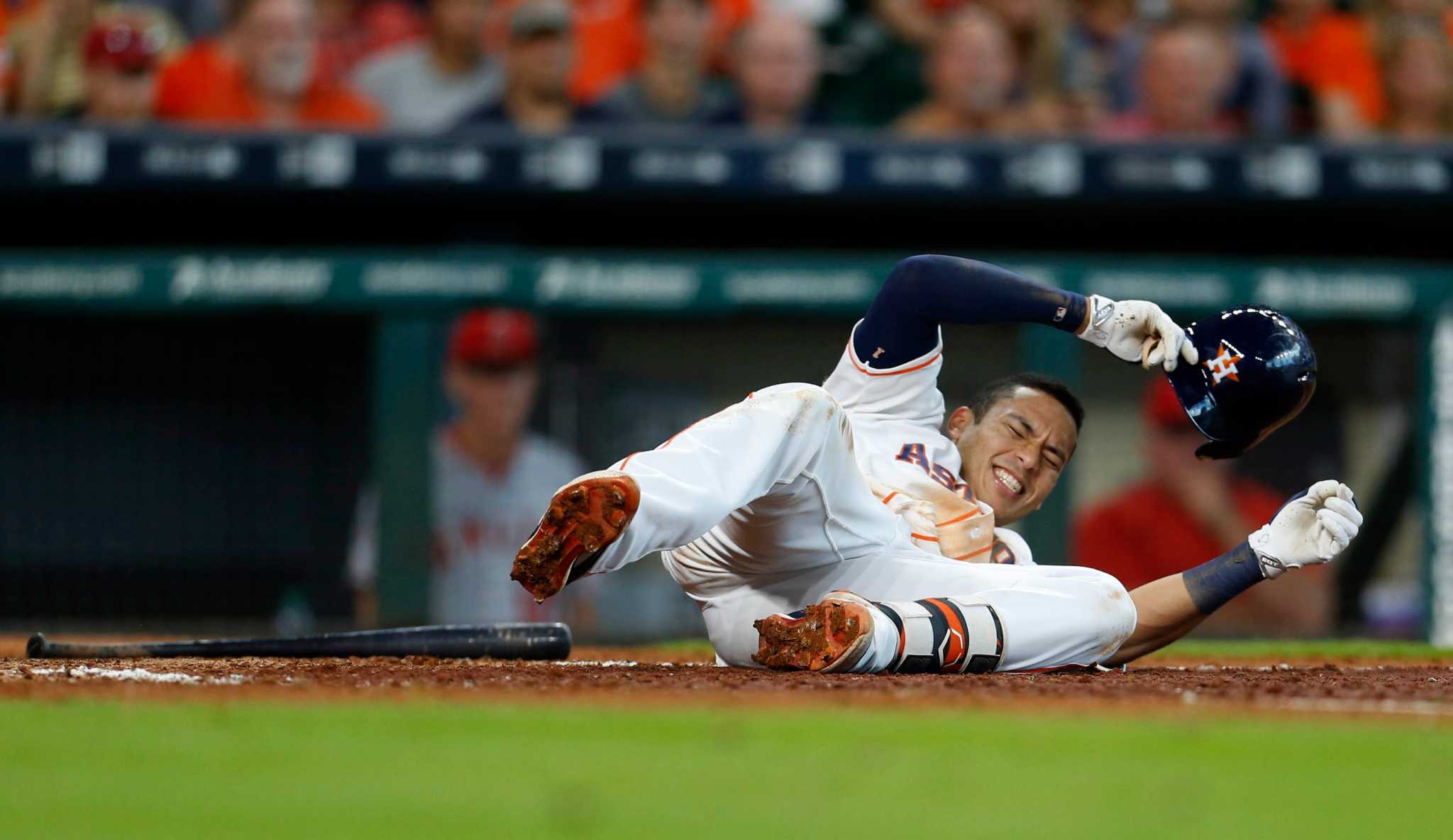 June 21, 2016: Houston Astros shortstop Carlos Correa (1) throws to first  during the Major League Baseball game between the Los Angeles Angels of  Anaheim and the Houston Astros at Minute Maid