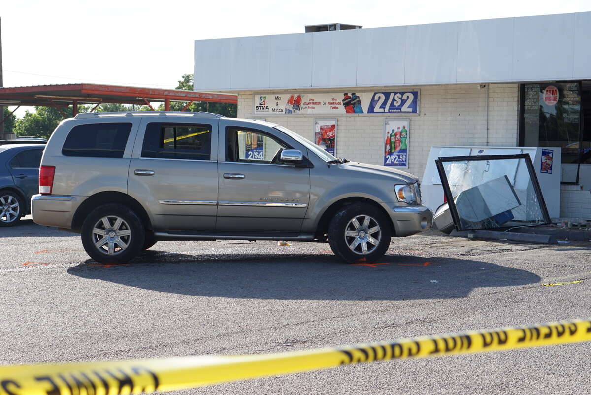 A man was injured Wednesday June 22, 2016 when a driver of an SUV plowed into a store at 4927 Rigsby Avenue on San Antonio's east side.