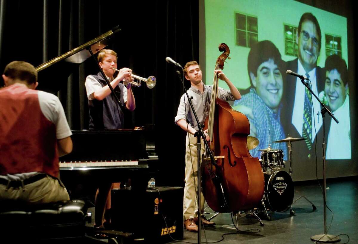 The Black Tie Affair band comprised of Wilton High School students performs during the retirement celebration for Frank “Chip” Gawle at the Clune Center for the Performing Arts at Wilton High School onThursday, June 16.