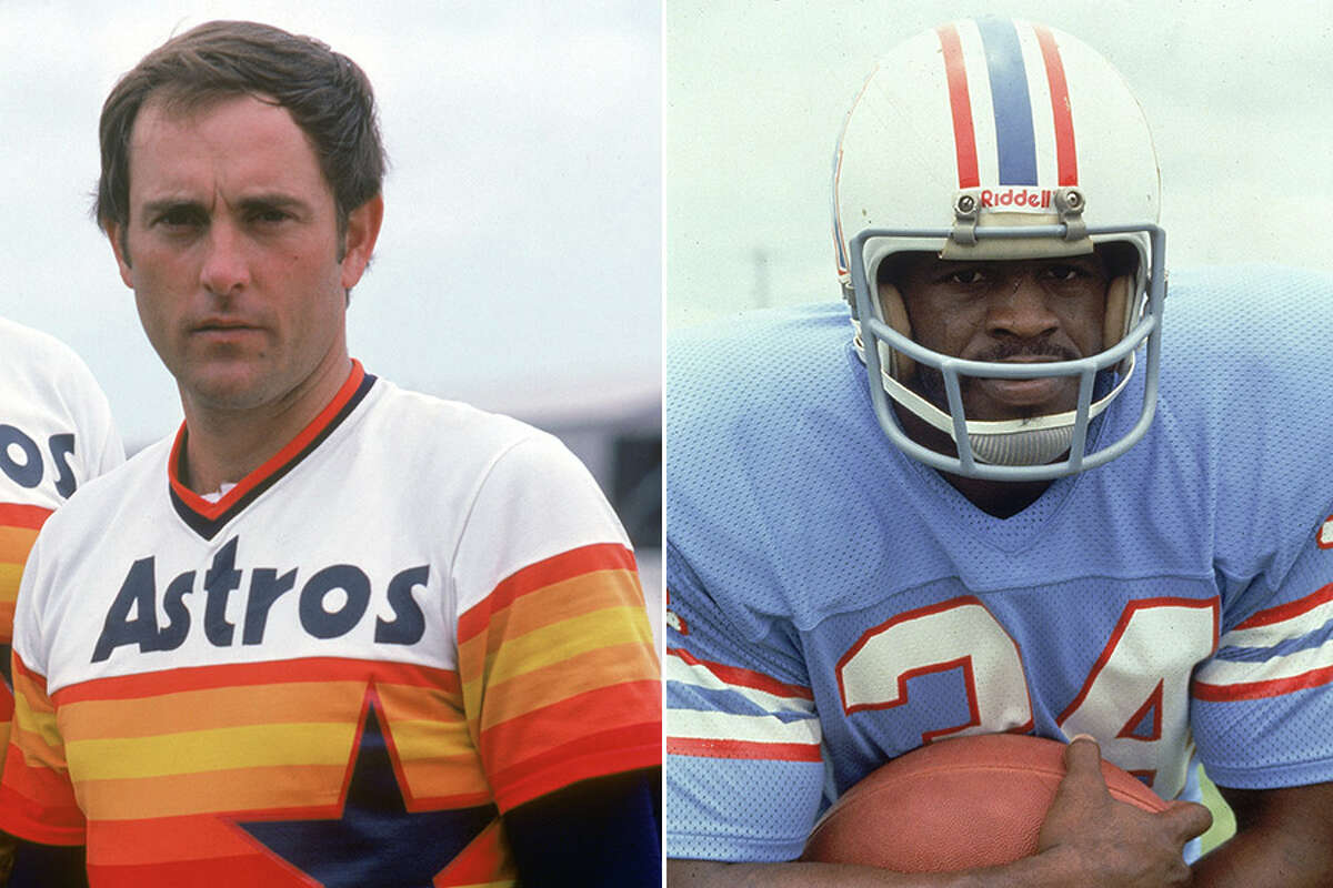 The Astros' rainbow uniforms and Oilers' Columbia blue jerseys have made it to the final round of our Favorite Houston Pro Sports Uniform contest. Click through the gallery to learn more about each of the entrants in this year's contest.