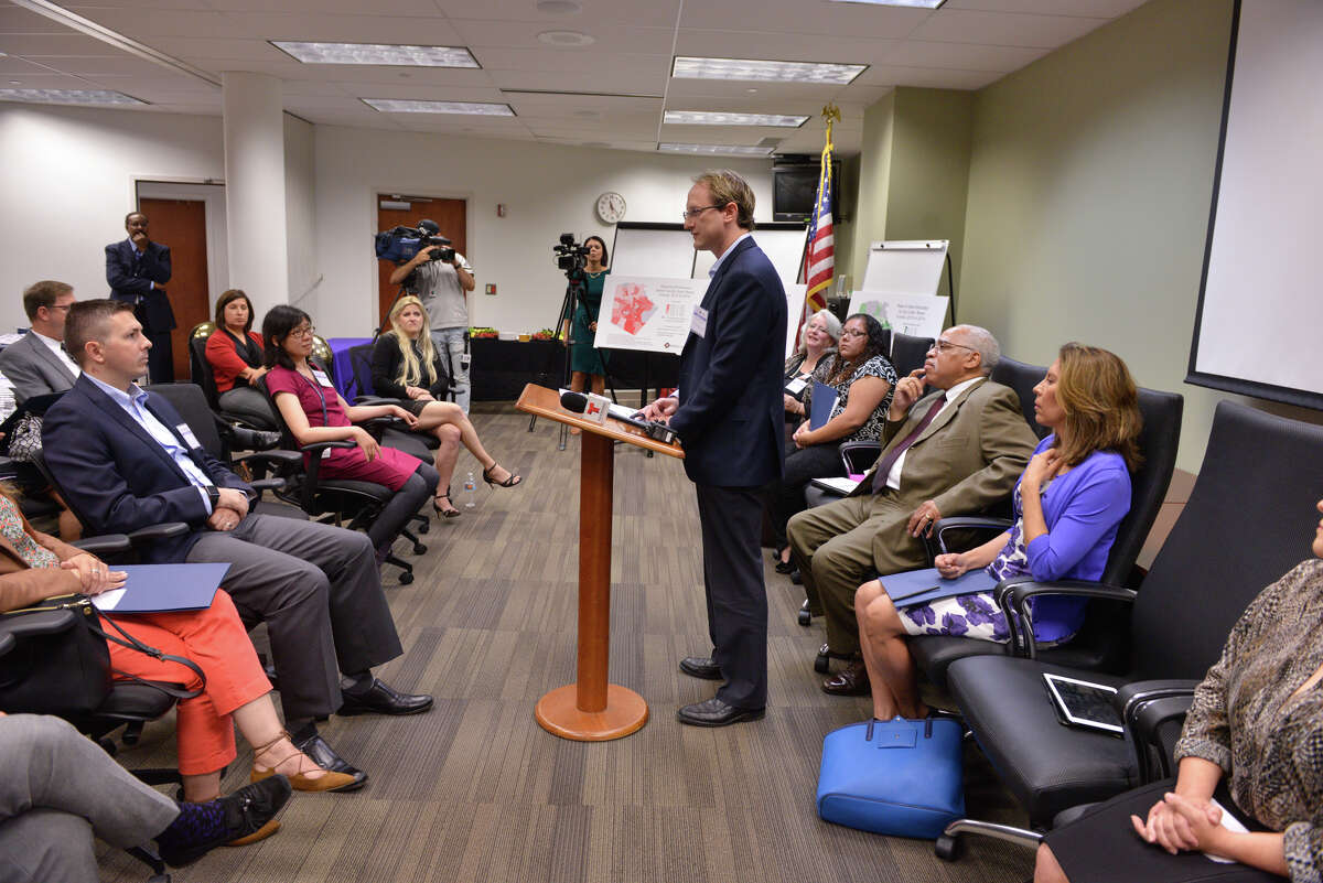 Dr. Alexander Kenton of the Magella Medical Association, speaks during a press conference to announce the reformation of the Bexar County-San Antonio Fetal Infant Mortality Review committee.