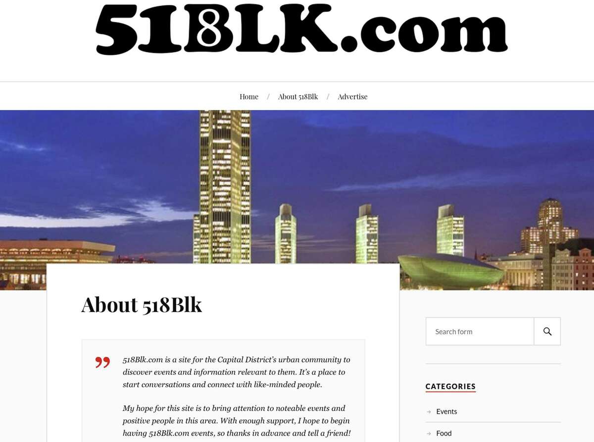 Screen shot of Ada Harper's 518blk.com, a website that covers issues and events that are of particular interest to people of color on Thursday May 5, 2016 in Schenectady , N.Y. (Michael P. Farrell/Times Union)