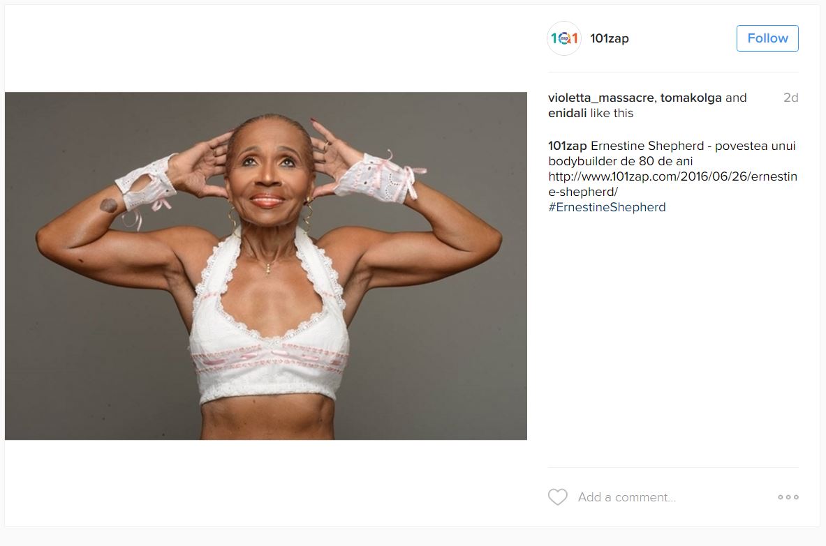 Image] This is 80 year old Ernestine Shepherd. She was 50 years