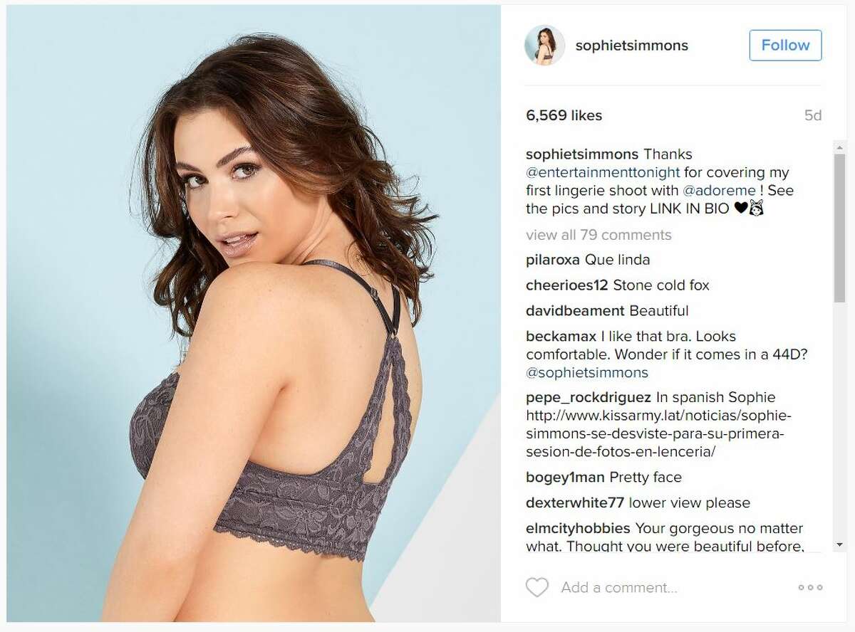 Sophie Tweed-Simmons is making waves on Instagram with her photos in skimpy clothing.