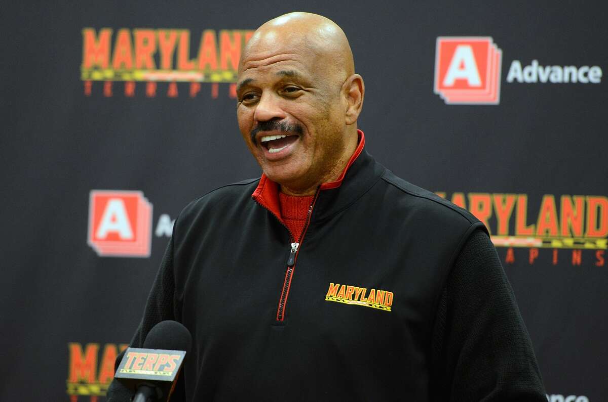 COLLEGE PARK, MD - JANUARY 28: Former Maryland Terrapins John Lucas talks to the media before the game against the Iowa Hawkeyes at Xfinity Center on January 28, 2016 in College Park, Maryland. (Photo by G Fiume/Maryland Terrapins/Getty Images)