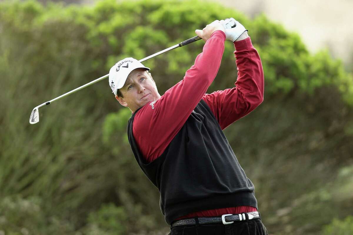 J.J. Henry hits his tee shot on the fifth hole during the third round of the AT&T Pebble Beach National Pro-Am at the Spyglass Hill Golf Course on February 11, 2012 in Pebble Beach, California. (Photo by Ezra Shaw/Getty Images)