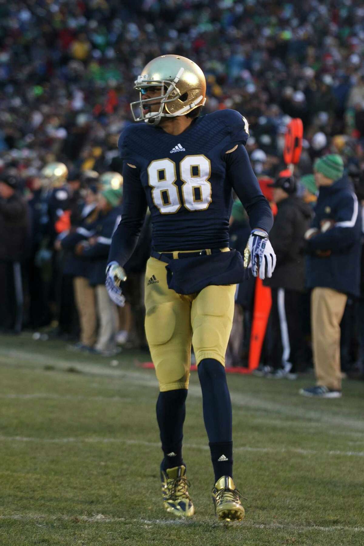 Notre Dame freshman Corey Robinson (88) plays against Brigham Young on Nov. 23, 2013 in South Bend, Ind.
