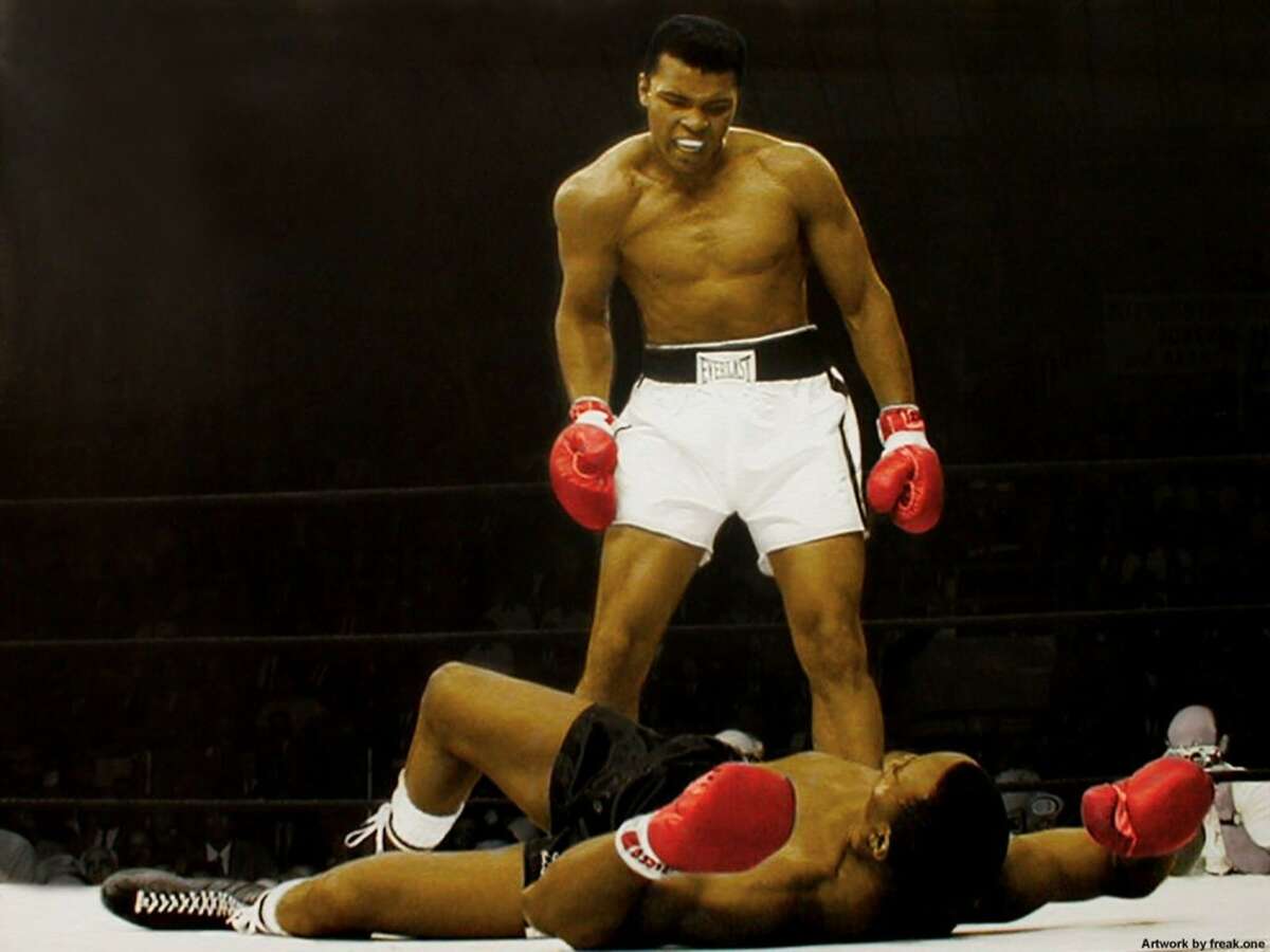 The Ridgefield Playhouse will screen “Muhammad Ali: The Whole Story” Sunday, July 10. Above, the then Cassius Clay upset Sonny Liston for the Heavyweight Championship.
