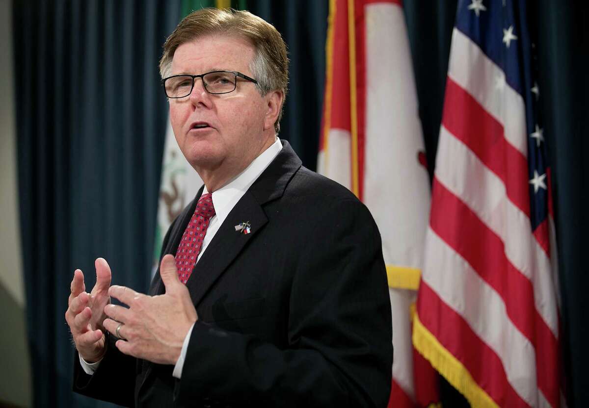 Lt. Governor Dan Patrick speaks during a news conference Tuesday, May 31, 2016, in Austin, Texas. The fight over bathroom rights for transgender students escalated in Texas on Tuesday as Patrick urged schools to defy the Obama administration while parents of transgender children accused Republican leaders of stoking intolerance and making their kids targets for bullying. (Laura Skelding/Austin American-Statesman via AP) AUSTIN CHRONICLE OUT, COMMUNITY IMPACT OUT, INTERNET AND TV MUST CREDIT PHOTOGRAPHER AND STATESMAN.COM, MAGS OUT; MANDATORY CREDIT