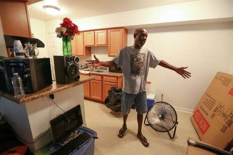Raymond Holden recently returned to his Arbor Court apartment after flood repairs were made.