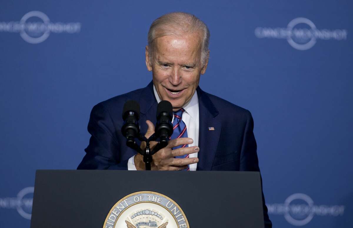 Vice President Joe Biden speaks at the Cancer Moonshot Summit at Howard University in Washington, Wednesday, June 29, 2016. Biden is trying to bolster efforts to cure cancer at this summit focusing on research and innovative trials. (AP Photo/Carolyn Kaster)