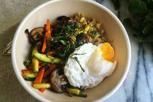 Recipe: Breakfast bibimbap with poached eggs