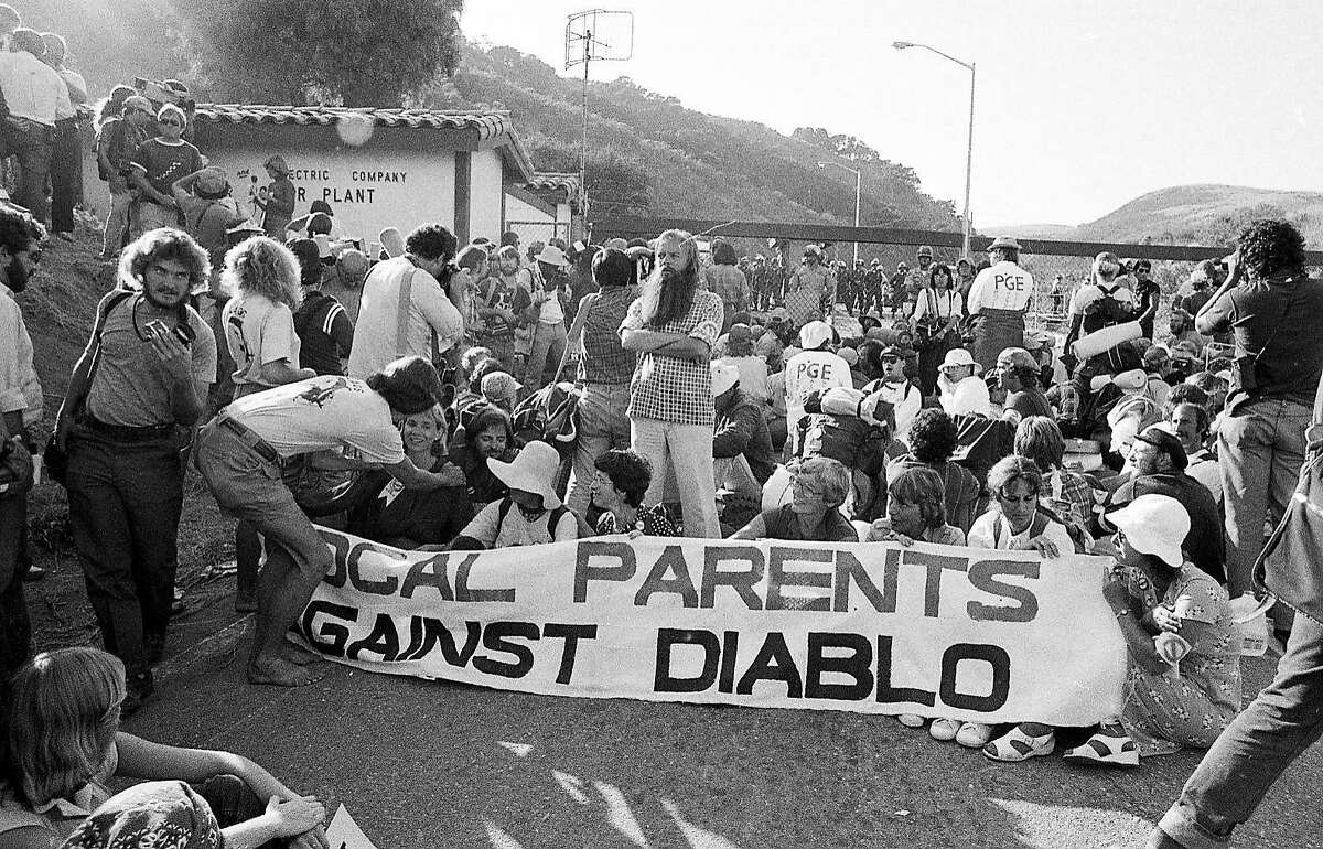Diablo Canyon Nuclear Power Plant protests organized by Abalone Alliance Demonstrators blockade and police arrest at the front gate Photos dated 9/-/1981