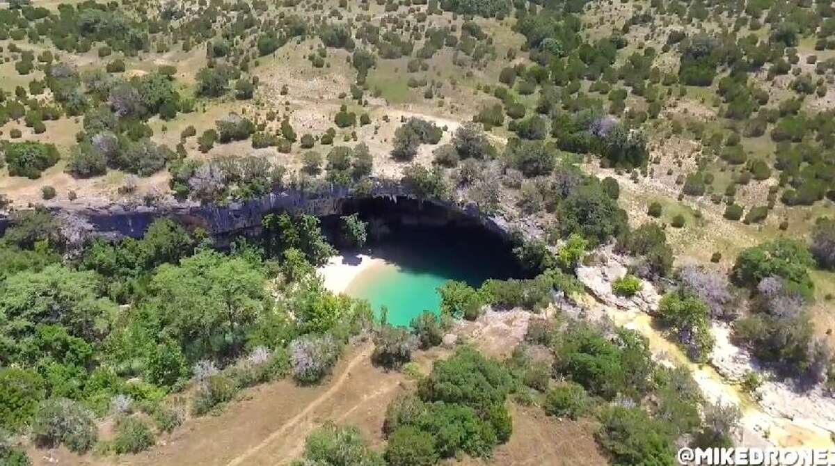 Mike Holp, of Holp Photography, flew a drone over Hamilton Pool capturing photos of a legendary swimming hole.