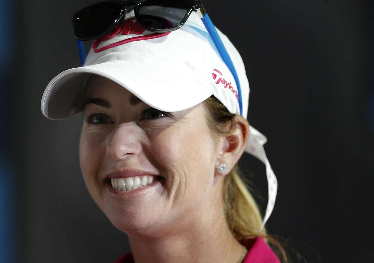 Paula Creamer during a media availability following her practice round in preparation for the 2016 US Women's Open Championship at CordeValle in San Martin, California, on Tues. July 5, 2016.