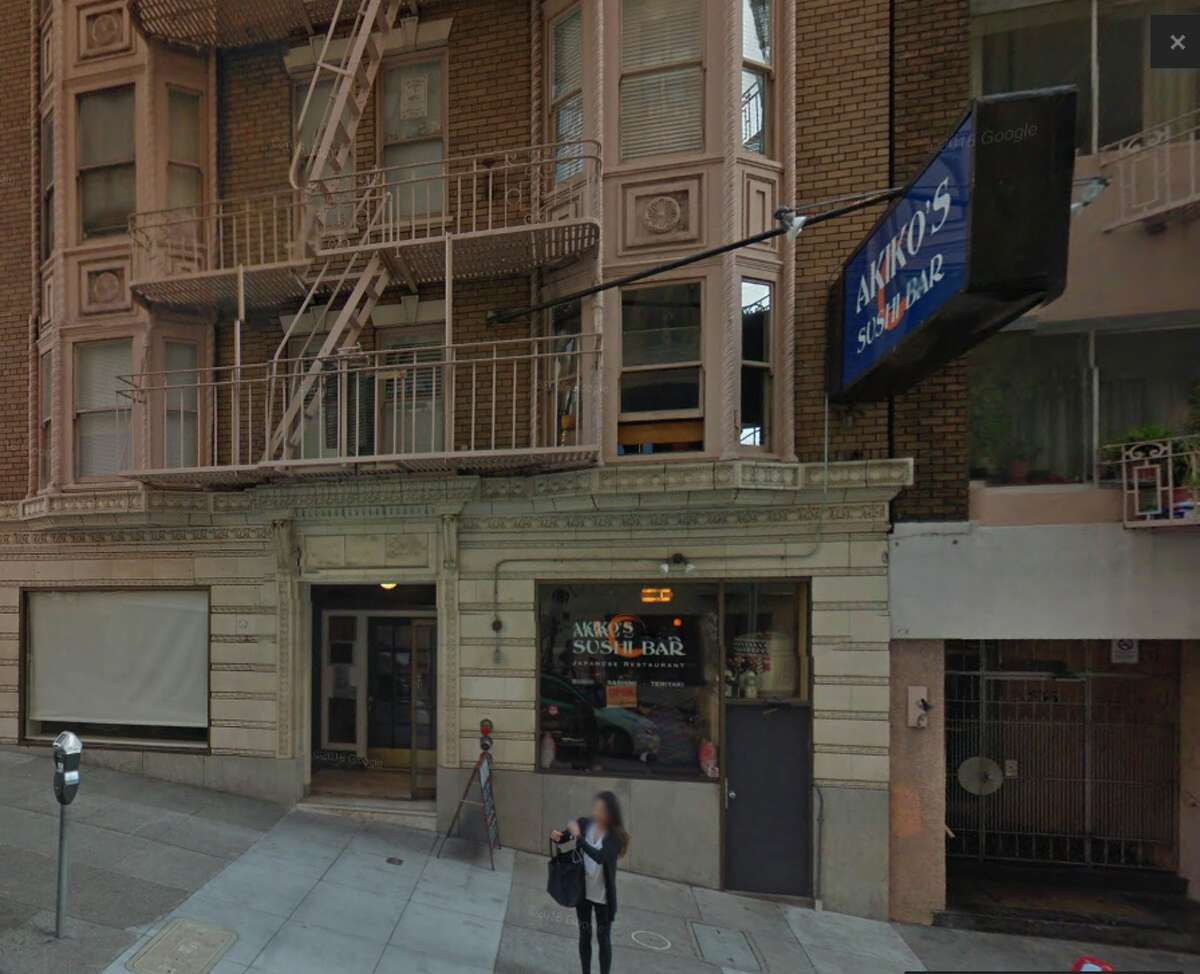 Akiko's Sushi Bar: This small hillside sushi restaurant seats up to 16 people -- max.  Not the place for a group outing!  542 Mason Street