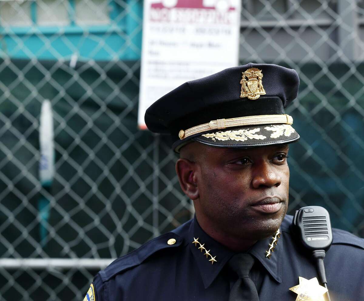 Acting San Francisco Chief of Police Toney Chaplin speaks to the media and community members after a standoff in San Francisco, California, on Wednesday, July 6, 2016.