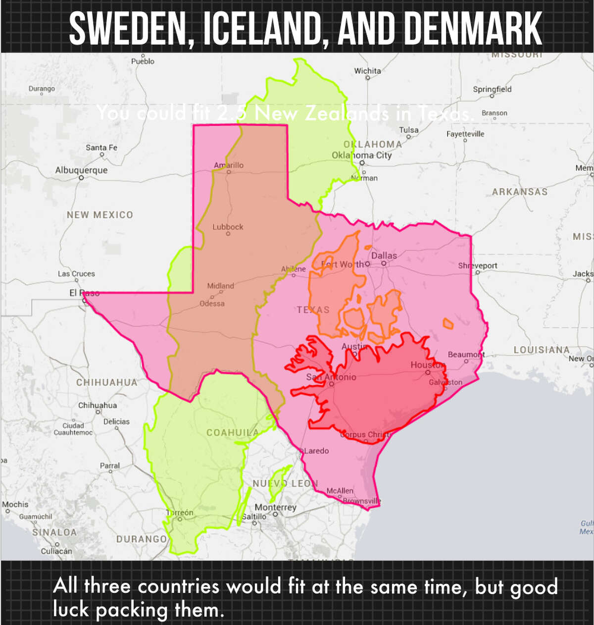A blog posting asks the question: What countries could fit inside the state of Texas? Here are some of those countries.