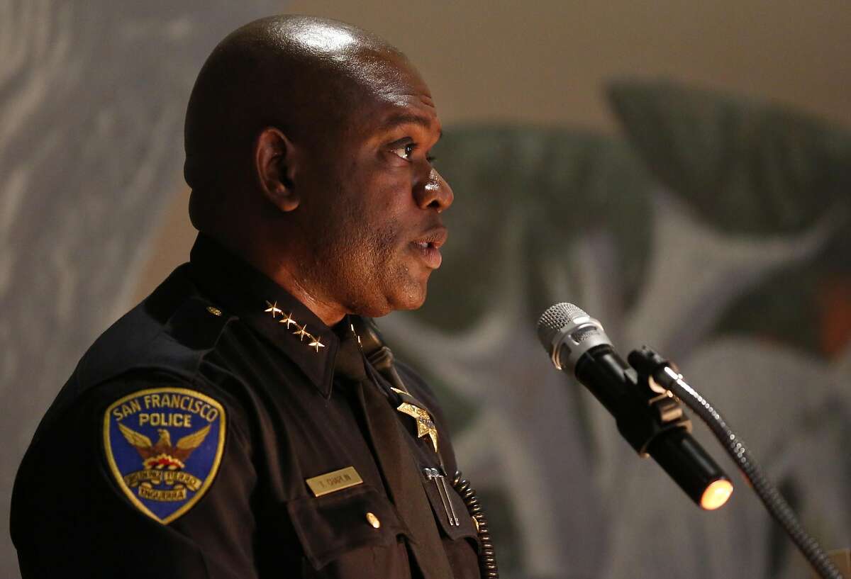 Acting San Francisco Police Chief Toney Chaplin briefly addresses the shooting in Dallas that killed 5 police officers and wounded 7 on Thursday evening during his speech at the Graduation Ceremony of the 7th Cadet Class at the Scottish Rite Masonic Center July 8, 2016 in San Francisco, Calif.