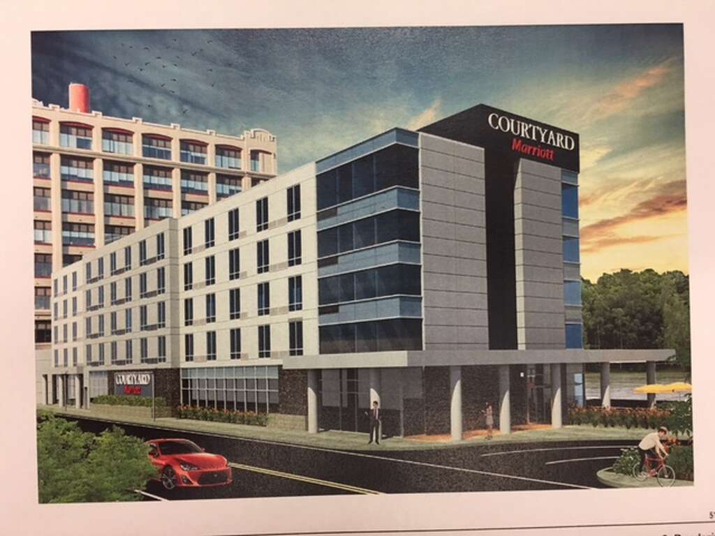 Marriott Enters Troy Hotel Fray Times Union This Artist S Rendering Depicts The Front Of Five Story Marriott Hotel Builders Are Proposing