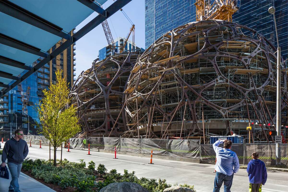 These spheres are currently under construction in downtown Seattle, where Amazon will have parts of its headquarters.