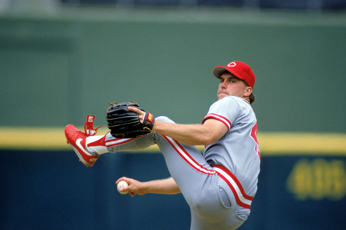 Rob Dibble of the Cincinnati Reds winds back to pitch during a game in the 1989 season. Dibble, who pitched for the Reds from 1988-93 and for the White Sox and Brewers in 1995, was born in Bridgeport.