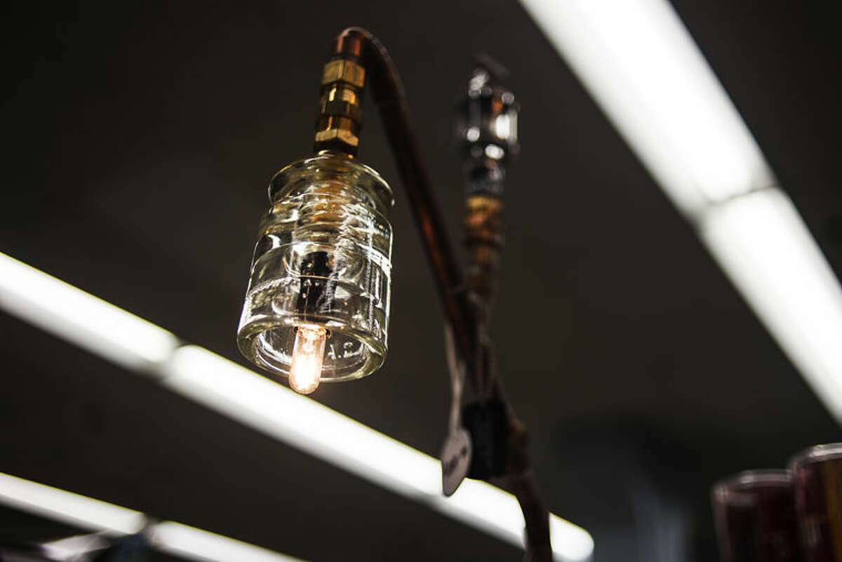  One of Mike Gronski's steampunk lamps.