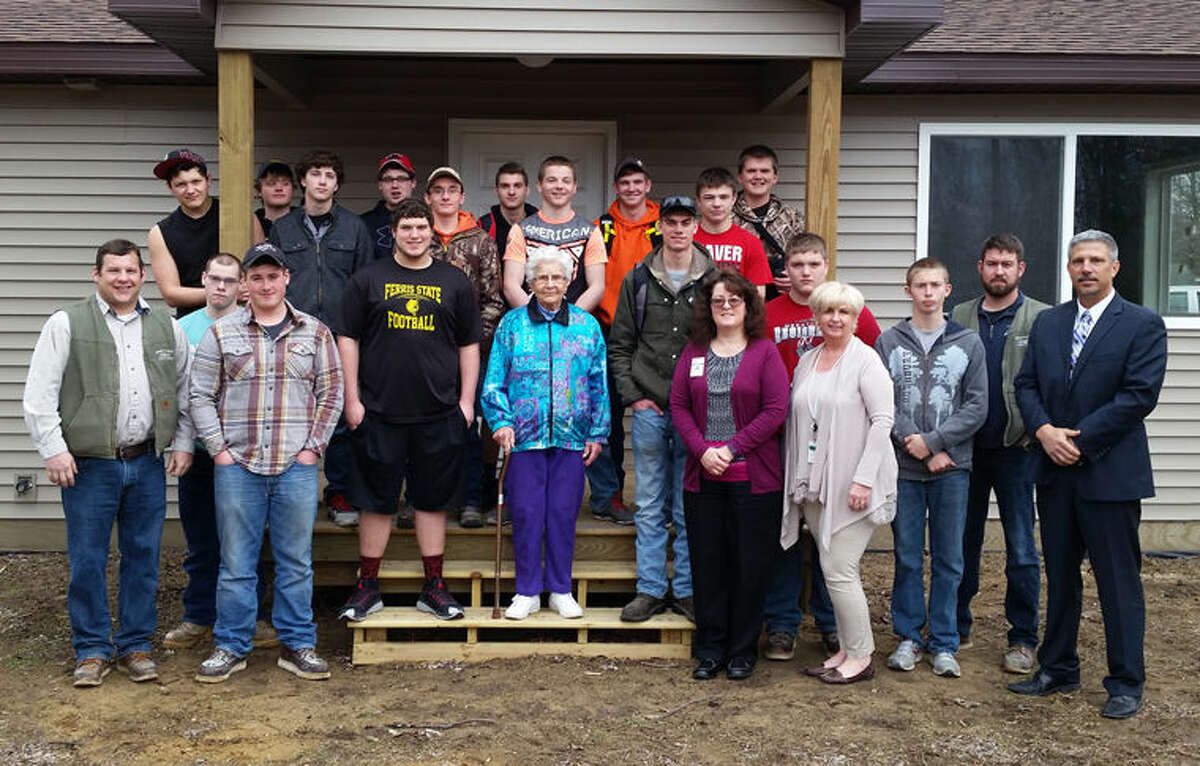 Construction Trades students from the Clare-Gladwin Career & Technical Education program helped Margaret Puroll find a home that is right for her; the Gladwin County Land Bank helped put the deal together.