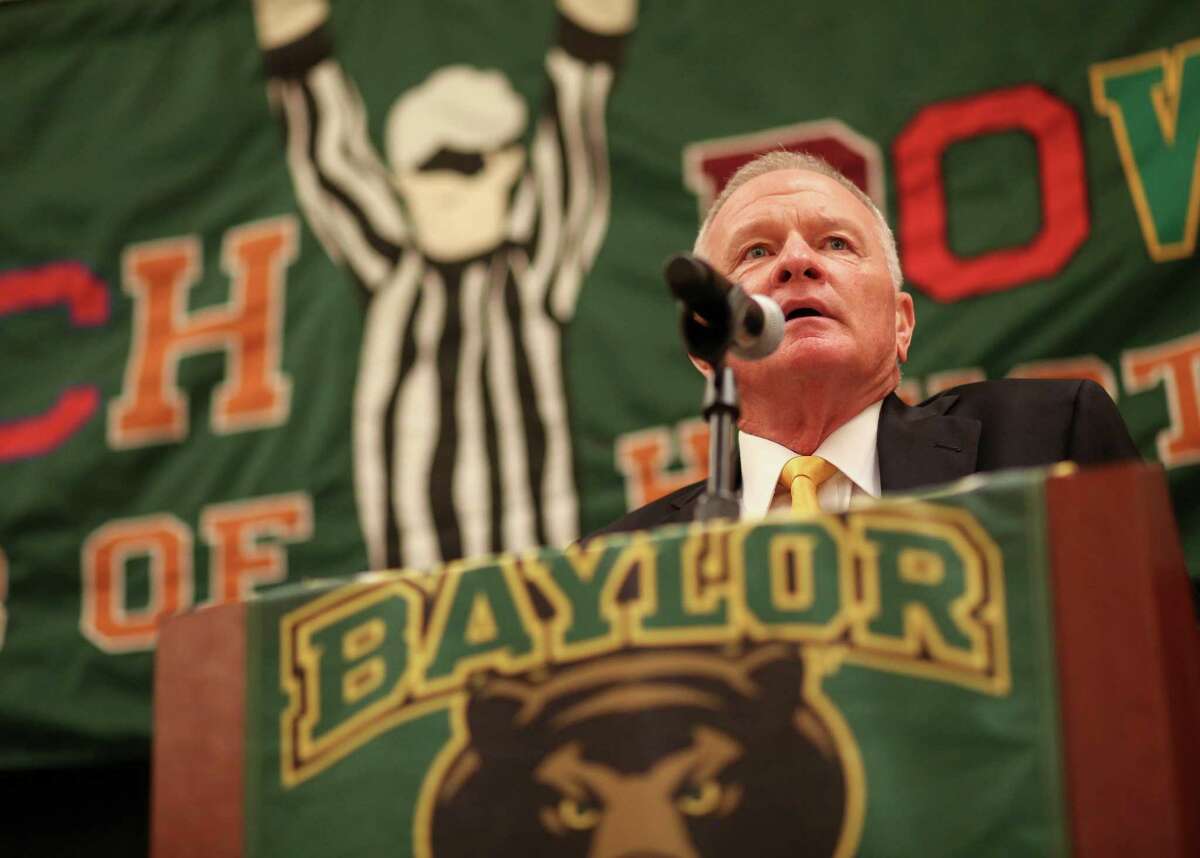 Interim coach Jim Grobe assures the Baylor faithful that the situation is improving while appearing in Houston on Thursday.
