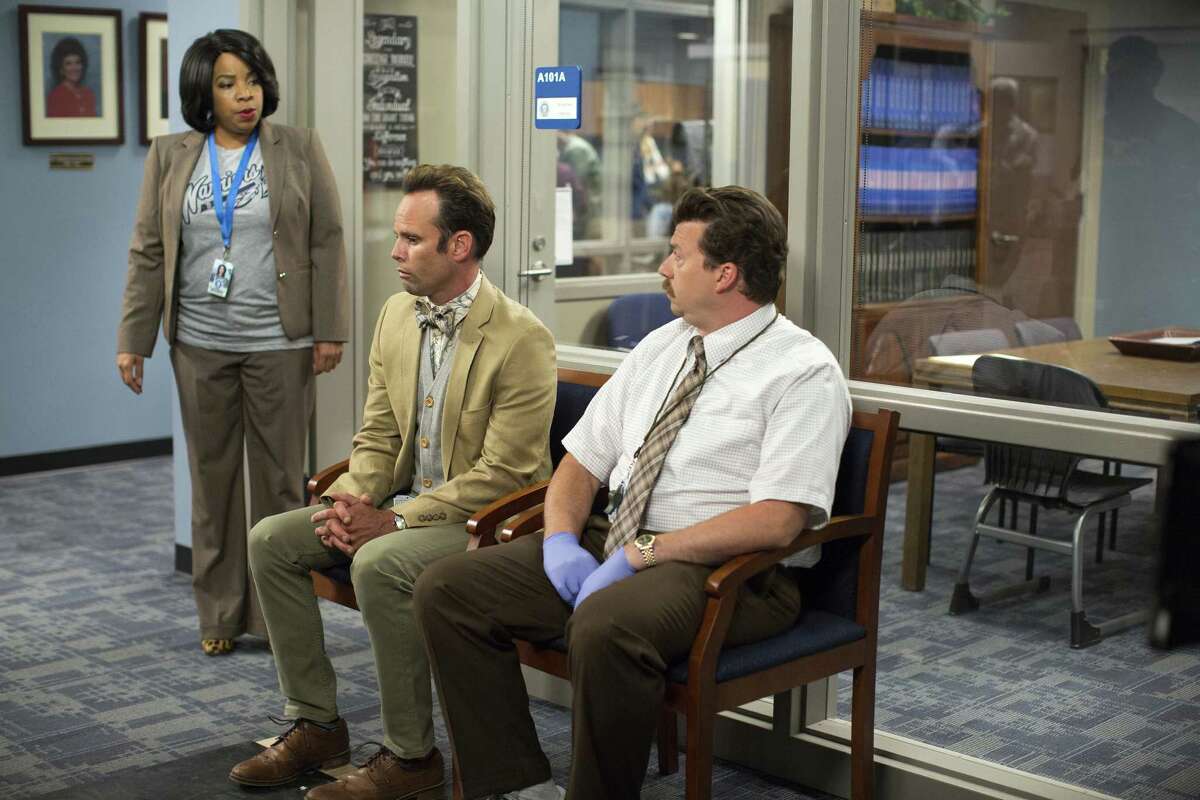 Kimberly Hebert Gregory (left), Walton Goggins and Danny McBride star in HBO’s promising new sitcom.