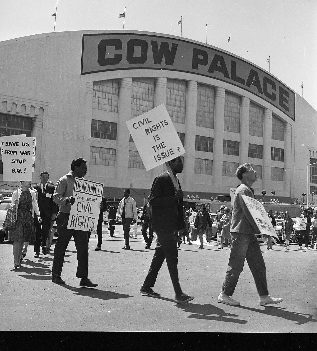 CORE Civil Rights protesters at the 1964 Republican National Convention at the Cow Palace, July 13 1964