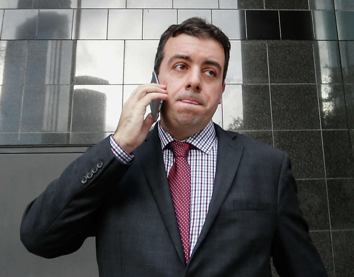 FILE - In this Jan. 8, 2016, file photo, Chris Correa, the former director of scouting for the St. Louis Cardinals, leaves the Bob Casey Federal Courthouse in Houston. Correa has been sentenced to nearly four years in jail for hacking the Houston Astros' player personnel database. CorreaÂ?’s sentencing in Houston federal court Monday, July 18, 2016, came after he pleaded guilty in January to five counts of unauthorized access of a protected computer. (AP Photo/Bob Levey, FIle)