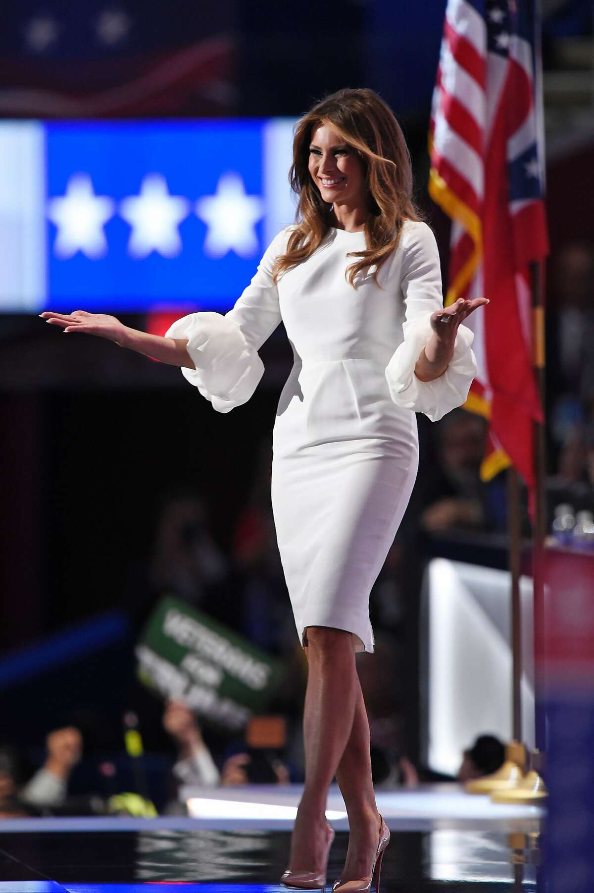 Michelle Obama Naked Porn - Melania Trump's dress sells out moments after her convention speech