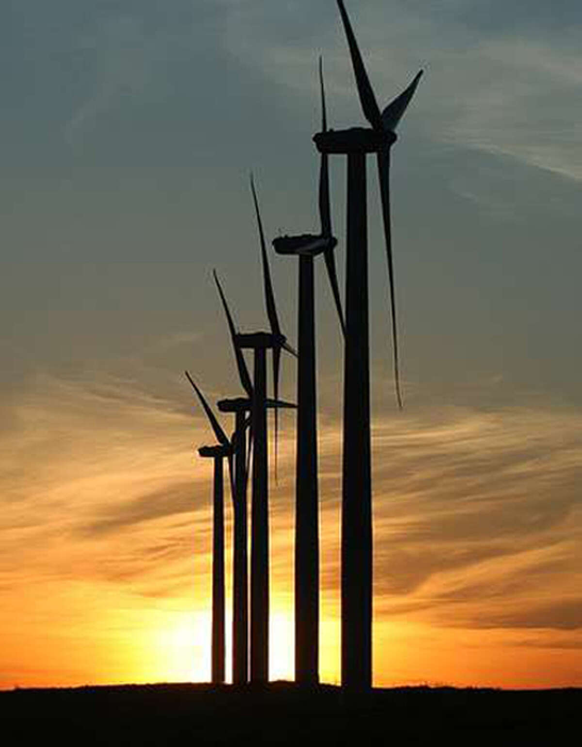 Wind turbines, similar to those shown in this photo, are expected to change the Hale County landscape as plans are to have 850-900 turbines in the county within five years. Each turbine will cost about $2 million. Early phase construction is expected to begin late this year.