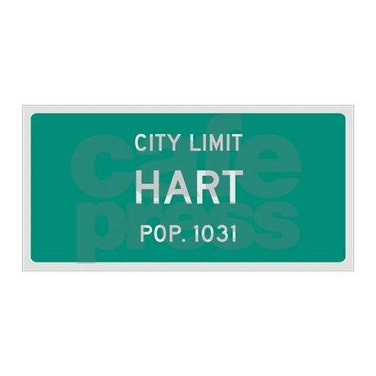 Hart city limits sign