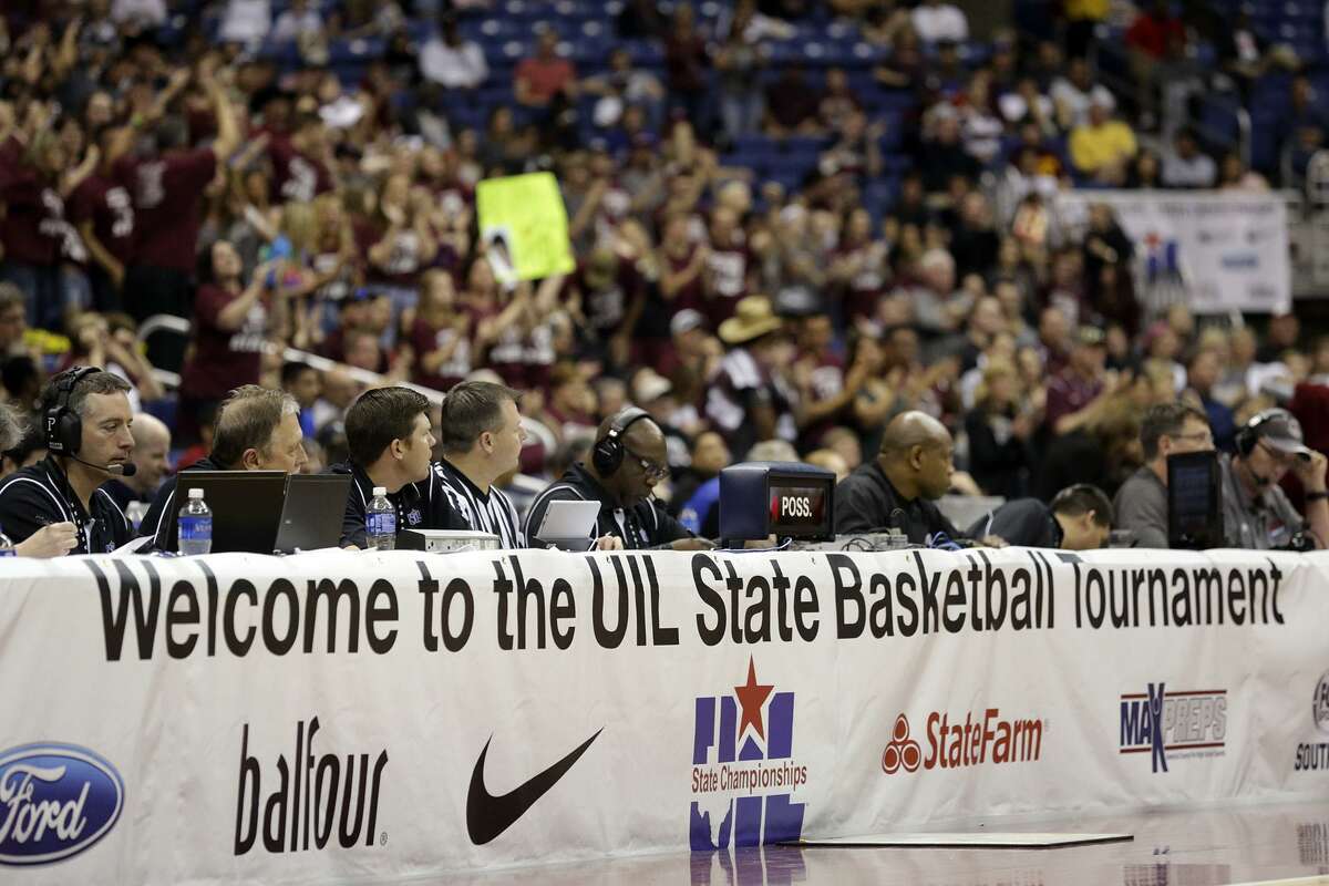 Fans enjoy a game the UIL state basketball tournament at the Alamodome in San Antonio on March 14, 2015.