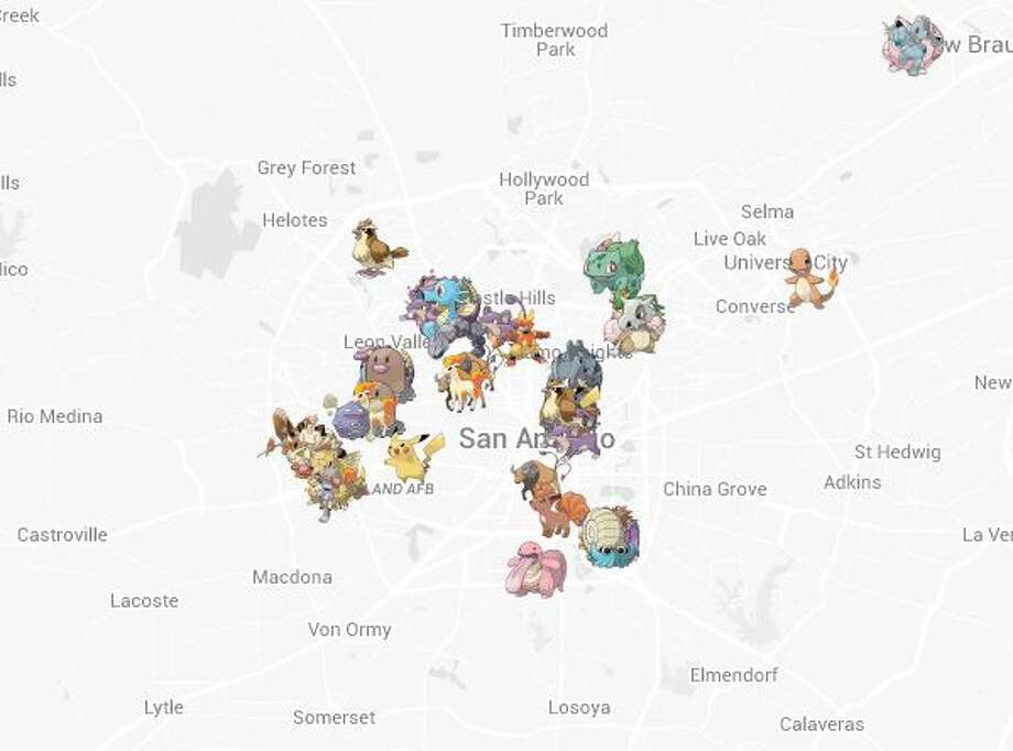 Locating Map Shows Where To Find Pokemon In San Antonio Houston