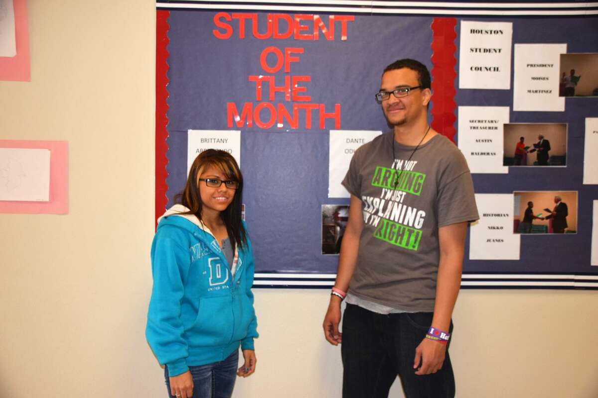 Courtesy PhotoHouston School Students of the Month for October are Brittany Arredondo and Danté Odums. The pair was selected for the honor by the Houston School staff.