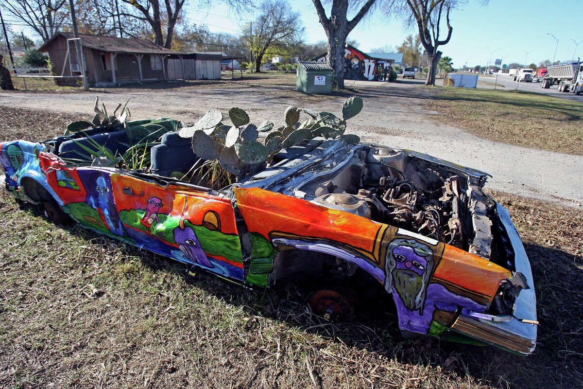 The Planet K painted art car in San Marcos, Texas.
